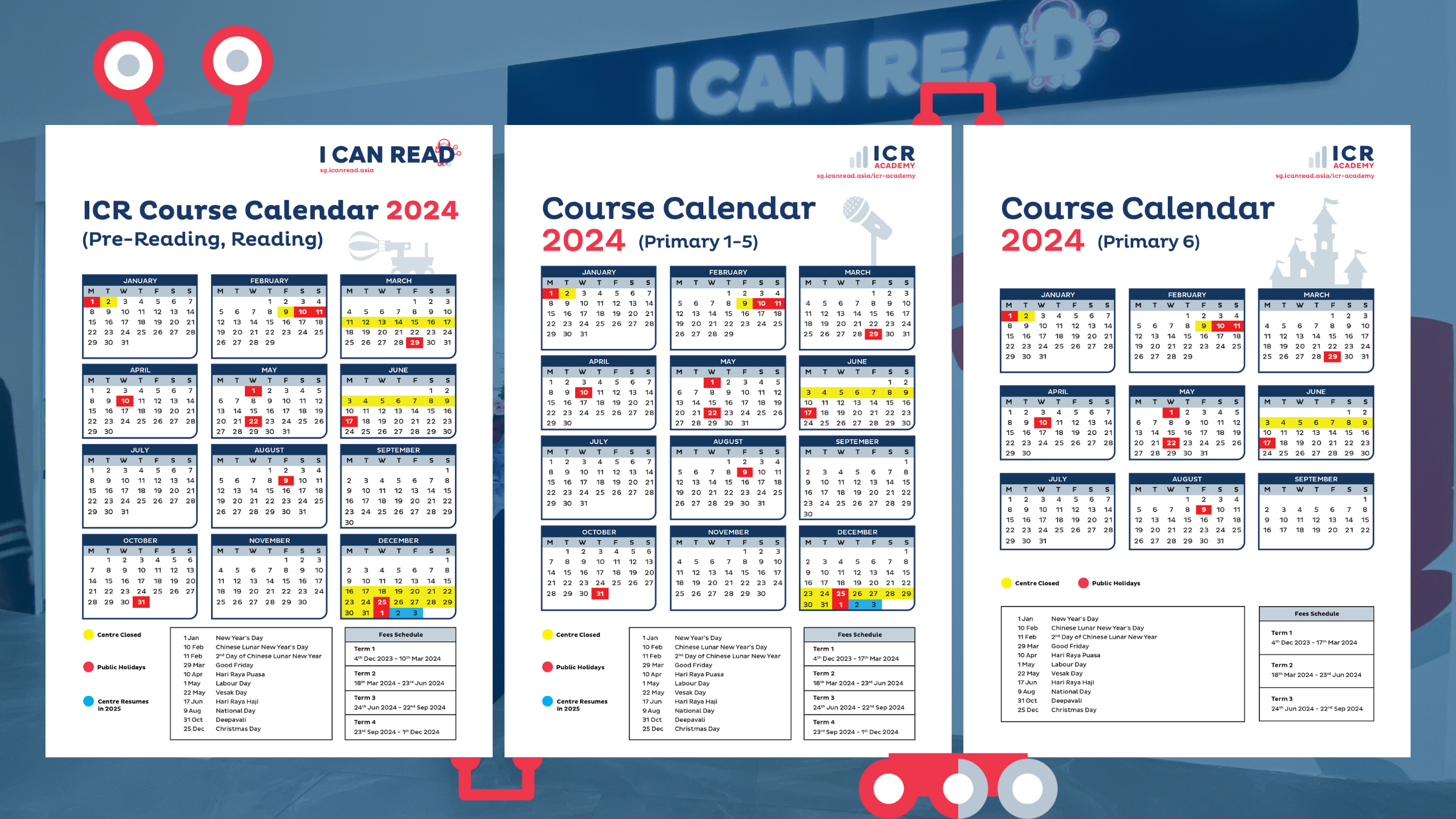 I Can Read Course Calendar